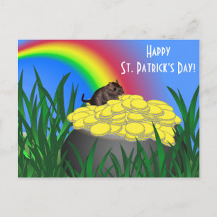 Poster Guld w/Gerbil - St patrick's day vykort