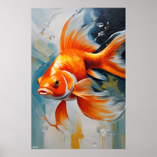 Poster | Guldfisk | OLJEMÅLNING STIL