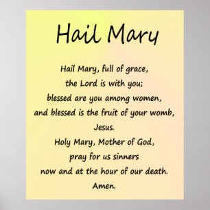 Poster ~ Hail Mary ~ 40 tum x 48 tum Semi Gloss