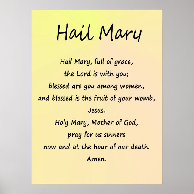 Poster ~ Hail Mary ~ Olika storlekar & Pappra Lagr (Framsidan)
