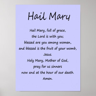Poster ~ Hail Mary ~ Olika storlekar & Pappra Lagr