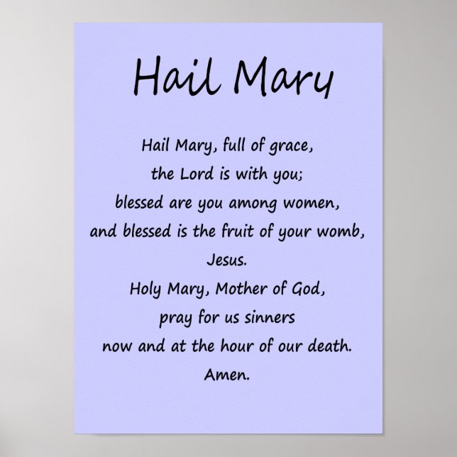Poster ~ Hail Mary ~ Olika storlekar & Pappra Lagr (Framsidan)