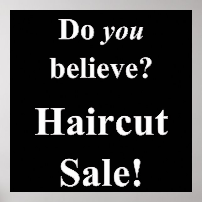 Poster Haircut Sale Matte? (Framsidan)