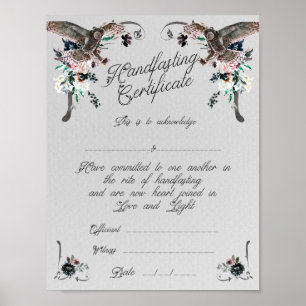 Poster handfast certifikat - vid en dröm