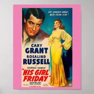 Poster Hans flicka Fredag-Cary Grant Rosalind Russ