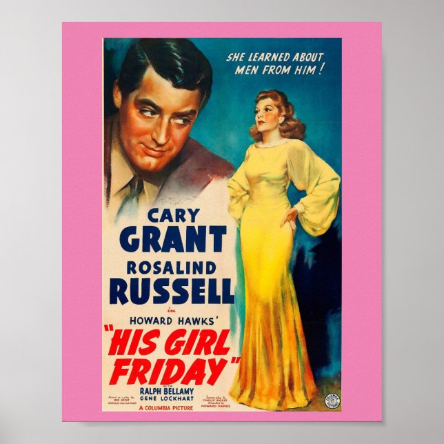 Poster Hans Girl Fredag-Cary Grant Rosalind Russel (Framsidan)