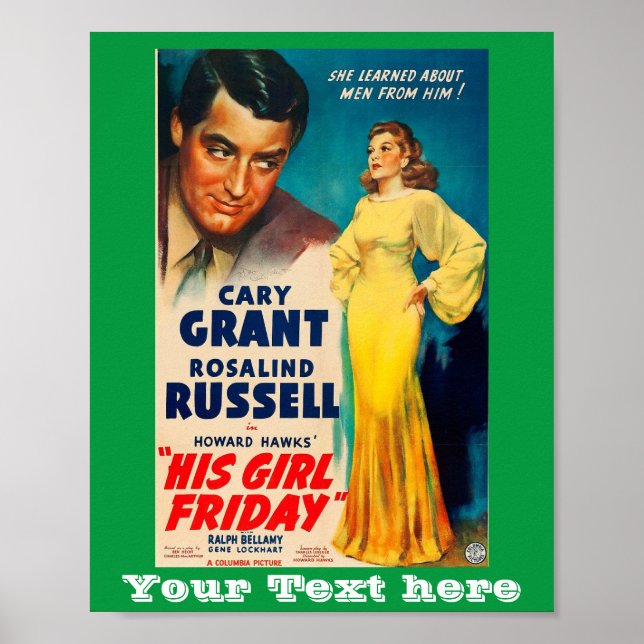 Poster Hans Girl Fredag-Cary Grant Rosalind Russel (Framsidan)