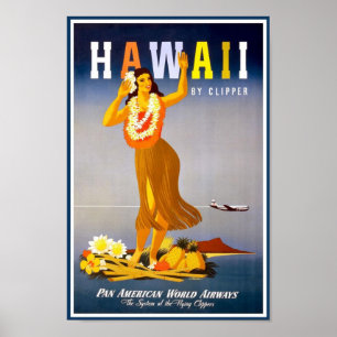 Poster-Hawaii Vintage Annons Poster