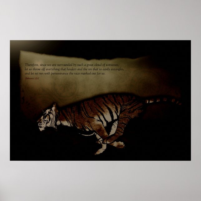 Poster - Hebrarna 12:1 - Låt oss Springa! inspirer (Framsidan)