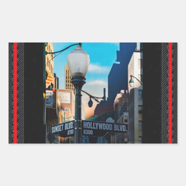 Poster Hollywood Blvd. Klistermärke (Framsida)