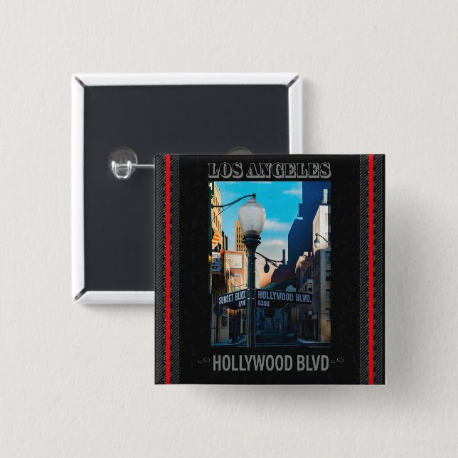 Poster Hollywood Blvd. Pin Knapp (Framsida & baksida)