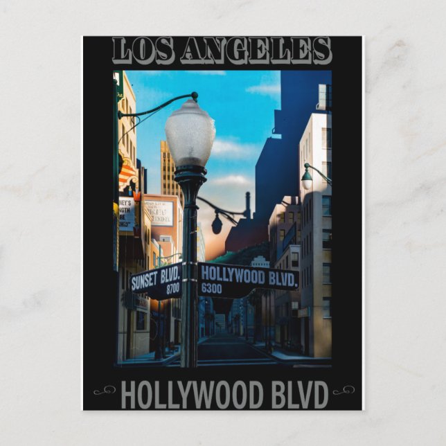 Poster Hollywood Blvd. Vykort (Framsida)