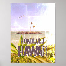 Poster - Honolulu Hawaii Handflatan