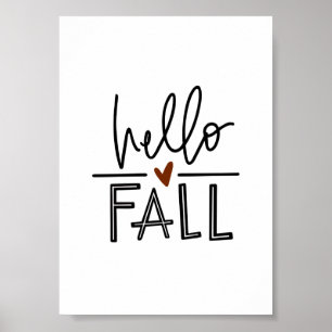 Poster höst för hej falltypografi