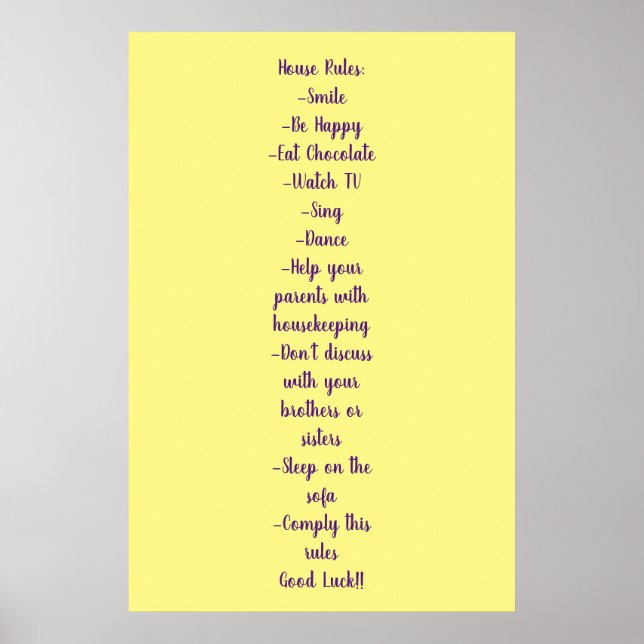 Poster House Rules Normas de la casa (Framsidan)