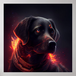 Poster Hund rouge