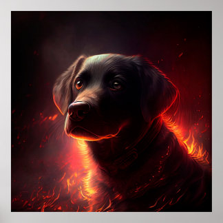 Poster Hund rouge