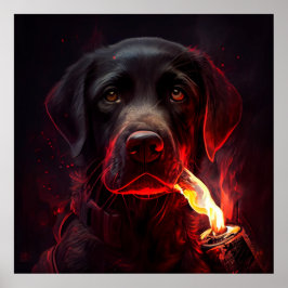 Poster Hund rouge