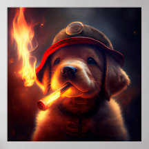 Poster Hund rouge