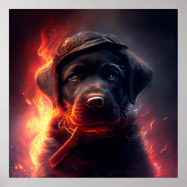 Poster Hund rouge