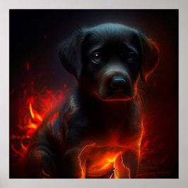 Poster Hund rouge