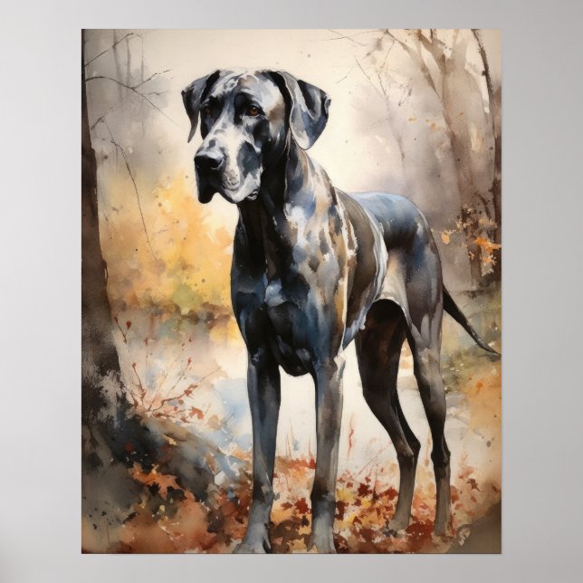 Poster Hund-utskrift i Great dane (Framsidan)