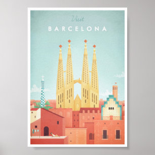 Poster i Barcelona Vintage resor
