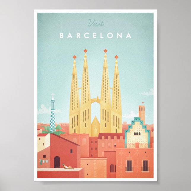 Poster i Barcelona Vintage resor (Framsidan)