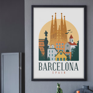 Poster i Barcelona Vintage resor