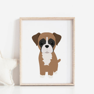 Poster i Boxer Puppy Nursery & Kids Decor