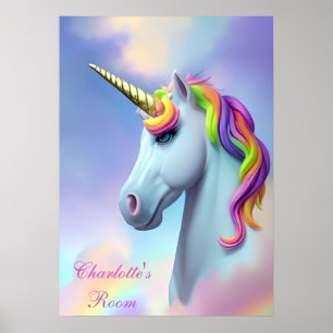 Poster i färgat Barn rum för Unicorn
