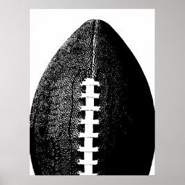Poster i fotboll - svart, modern, minimal sport