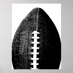 Poster i fotboll - svart, modern, minimal sport