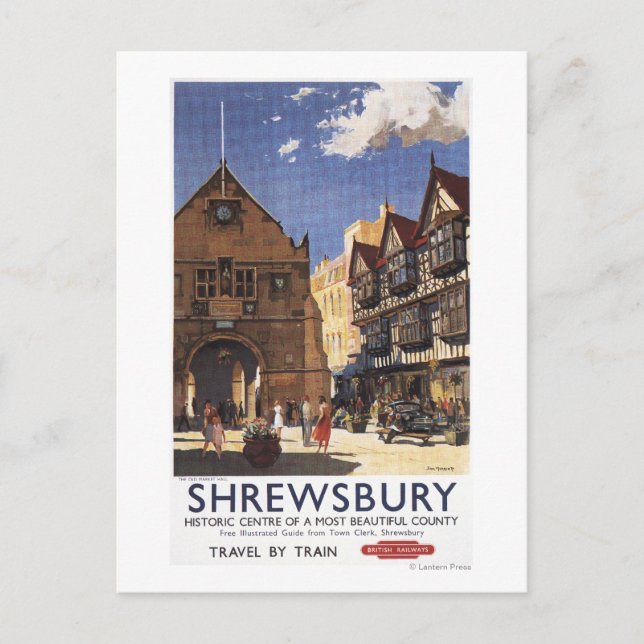 Poster i gamla marknadshuset med British Railways Vykort (Framsida)