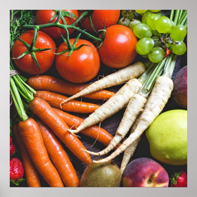 Poster i köket av frukt och grönsaker (Framsidan)