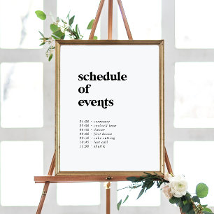 Poster i modern Black Typography Order of Events