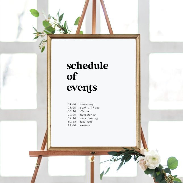 Poster i modern Black Typography Order of Events (Skapare uppladdad)