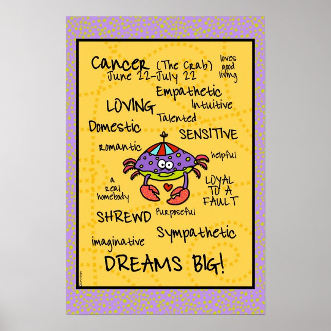 poster i ordmoln för cancer (Framsidan)