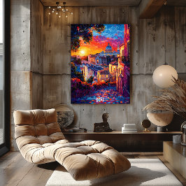 Poster i Rom City Skyline - italiensk konst
