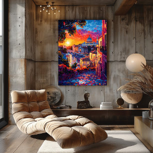 Poster i Rom City Skyline - italiensk konst