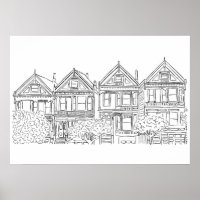 Poster i San Francisco Paated Dam Sketch