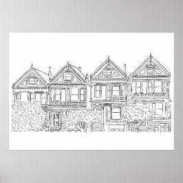 Poster i San Francisco Paated Dam Sketch