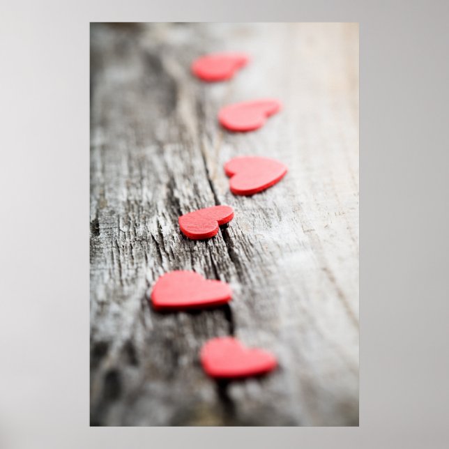 Poster i små hjärtan/kanvastryck (Framsidan)