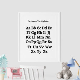 Poster i svartvitt Alphabet Education
