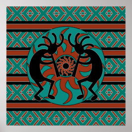 Poster i sydvästra Kokopelli Turquise Wall Art