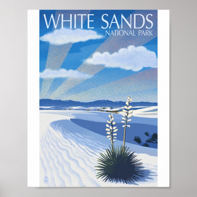 Poster i White Sands nationalpark Litho Artwork (Framsidan)