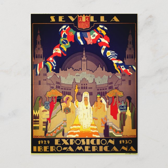 Poster Ibero-American Exposition från 1929 Vykort (Framsida)