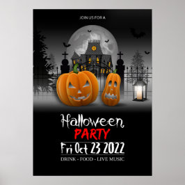 Poster inbjudan till Halloween fest