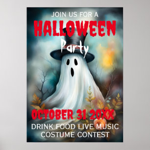 Poster inbjudan till Halloween fest