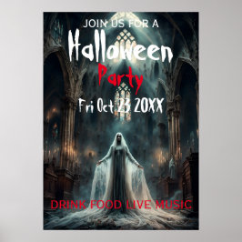 Poster inbjudan till Halloween fest